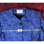 VTG Vintage 2 Piece Skirt Set Indigo Blue Floral Pattern Size 8 Photo 4