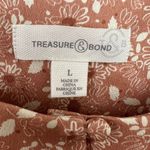 Treasure & Bond NEW Cap Sleeve Satin Floral Blouse Top Women's Mauve Size L Photo 5