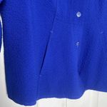 Habitat  Womens XS Blue Textured Art To Wear Top Button Collared Photo 2