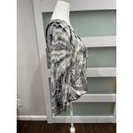 Blu Moon Tie Front Long Sleeve Rayon Top XS Tie Dye Black White Grey Photo 3