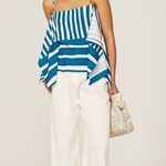 TOME x RTR Blue White Handkerchief Hem Striped Tank Top Size Medium Photo 0