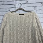Lauren Ralph Lauren Black Label Cable Knit Cream Sweater Preppy Fall M Vintage Size M Photo 5
