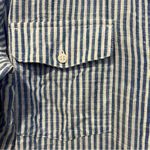 Tommy Bahama Shoreline Boyfriend Blue and White Striped Shirt size medium Photo 5