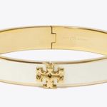 Tory Burch NWT KIRA ENAMEL 10MM BRACELET; Gold and New Ivory Photo 12