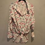 LuLaRoe  | Valentina Floral Button Up Blouse | Roll Tab Sleeves | NWT Medium Photo 5