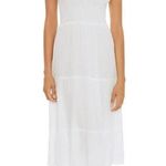 Becca  by Rebecca Virtue Ponza Smocked One Shoulder Cover-Up Midi White M Photo 0