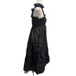 Quince  Black Smocked Tiered Midi Dress – Organic Cotton – Size L Photo 2