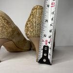 Jimmy Choo Nude Esme Kitten Heel Pumps Women EU 36 US 6 Beige Suede Gold Glitter Photo 4