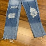 American Eagle American‎ Eagle Mom Jeans Womens Size 4 Distressed Ripped Frayed Hem Denim Blue Photo 2