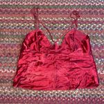 Victoria's Secret 90s VTG  RED STRAPPY SILK SEXY CAMI BLOUSE Photo 3