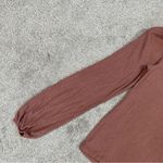 Abercrombie & Fitch Women’s Ribbed Puff Sleeve Longsleeve Shirt in Mauve M Photo 4