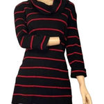 Womens INC International Concepts Cowl Neck Holiday Striped Ribbed Sweater Photo 0