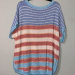 CHAPS  1X womens short sleeve lightweight summer knit sweater striped pastels NWT Photo 3