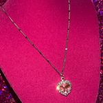 Baby Pink Heart Rhinestone Necklace Sterling Silver 925 Photo 8