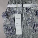 PORTIA AND SCARLETT Ice Queen Blue Silver Glitter Flower Halter Mermaid Gown 0 Photo 12