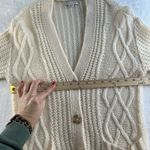 American Eagle  Small Cardigan Sweater Cable Knit Oversized V-Neck Wool Cream Photo 9