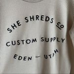 She Shreds Co Cream Long Sleeve Thermal Shirt Black Photo 3