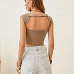 Stylish Brown Crop Top for Women Tan Photo 2
