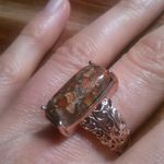 Matrix Fire Opal 14K Rose Gold Over Copper Ring (Size 9) Photo 7
