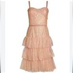 NWT Marchesa Notte Glitter Tulle Cocktail Dress in Rose Pink Gold Size 6 Photo 11