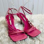 ZARA PINK  Strappy Heels Wrap Ankle Strap Sz 39 8.5 Scuffed Heels Photo 0
