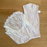 Lulus  Maxi Dress Strapless Bustier Lace Valeria Size L White Photo 2
