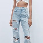 ZARA Ripped Wide Leg Jeans Photo 0