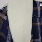 Artisan NY Women's Coat Jacket M Blue Plaid Wool Blend Fleece Collared Buttons Photo 7