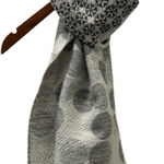 Talbots  Scarf Metallic Gray Silver Snowflakes Wool Blend 70" x 20" Photo 0