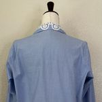 ZARA  Basic Blue Pearl Crochet Detailing Button Down Women's Shirt, Sz Medium Photo 7