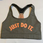 Nike  Just Do It Sports Bra Gray Peach‎ Racerback Medium Support Workout Gym Photo 0