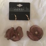Nicole Miller New  Wire Silk Beaded Earrings MOCHA Photo 0