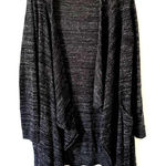 ZARA Open Front Long Linen Cardigan Black White Size Medium Photo 0