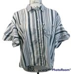 A New Day  Striped Ruffle Flutter Sleeve Crop Top L Photo 1
