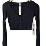 Alo Yoga Black XS cropped whisper cardigan NWT Sold Out Photo 3