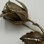 Giovanni Silver Toned Rose Bud Flower Brooch Pin Photo 3
