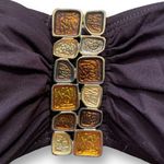 La Blanca Vintage  Bandeau Bikini Swim Top Brown Jewel Detail Summer Essential Photo 1