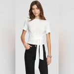 Modern Citizen - Jude Cropped Tie-Front Top in White - Small Photo 5