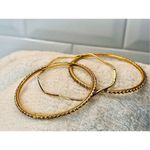 Gold Tone 3pc Bangle Bracelet Set Costume Jewelry Photo 1