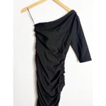 Alieva Dolly Elegant One Sleeve Bodycon Dress Size Small Black Wedding Cocktail Photo 7
