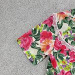 Impressions Vintage Womens Blouse 10 Pink Floral Crochet Lace Trim Collar Photo 10