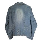 Coldwater Creek Denim blue blazer jacket 3 button closing by size Medium Photo 7