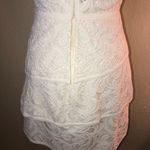 BCBGMAXAZRIA Hanah Off White Lace Dress Asymmetrical Tiered Skirt Bridal Size 4 Photo 8