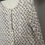 Free People Floral Tank Top - Cream and Blue Photo 1