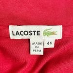 Lacoste  Shirt Dress Red Long Sleeve Button Front Pique Cotton Size 44 / US L 12 Photo 11