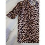 H&M  womens cheetah animal print short sleeve blouse size XXS oversized Photo 2