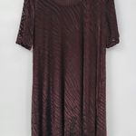 VTG Burned Out Velvet Tiger Stripe Swing Dress 14 Animal Print SL Fashions USA Brown Photo 7