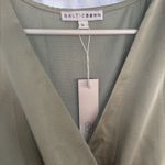 Baltic Born Dress Womens Size Large Sicily Satin Sage Green Maxi Dress Slits NEW Photo 1