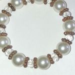 Lot of 4 Chunky Flower Retro Beaded Boho Faux Pearl Stretchy Bracelets White Photo 12