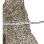 Lulus NWT Gold Embellished Sequin Sleeveless Plunge V-Neck Romper Women's Medium Photo 3